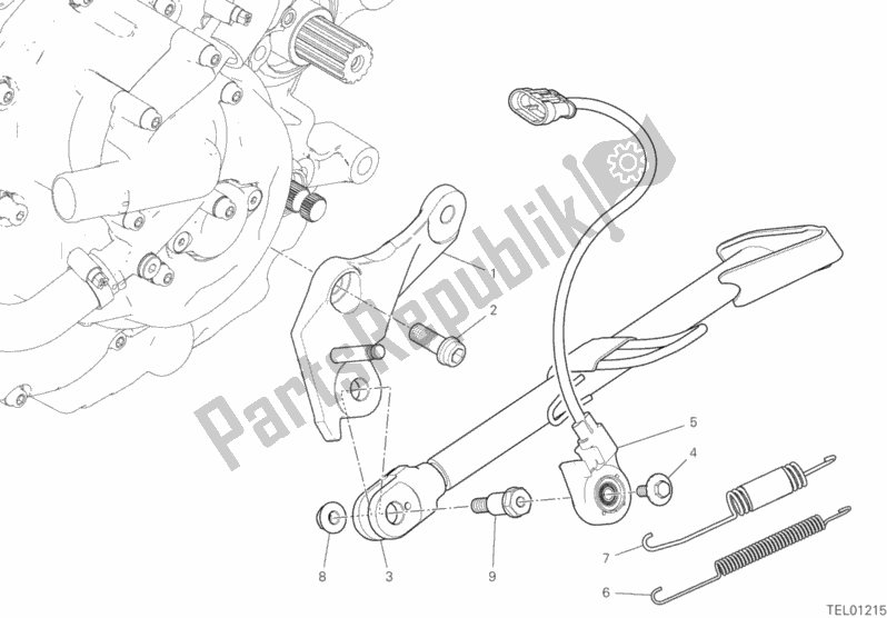 All parts for the Stand of the Ducati Hypermotard 950 SP 2019
